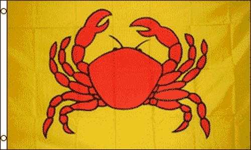 Crab flag 3x5 seafood - flag, cafe